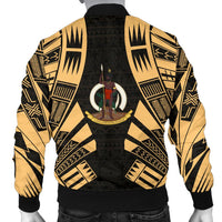 Vanuatu Men Bomber Jackets - Polynesian Tattoo Gold - Polynesian Pride