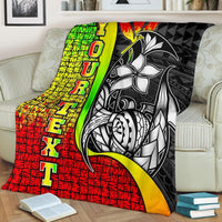 Polynesian Hawaii Custom Personalised Premium Blanket Reggae - Turtle with Hook - Polynesian Pride