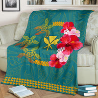Hawaiian Turtle Tropical Polynesian - Premium Blanket - Azga Style - Polynesian Pride