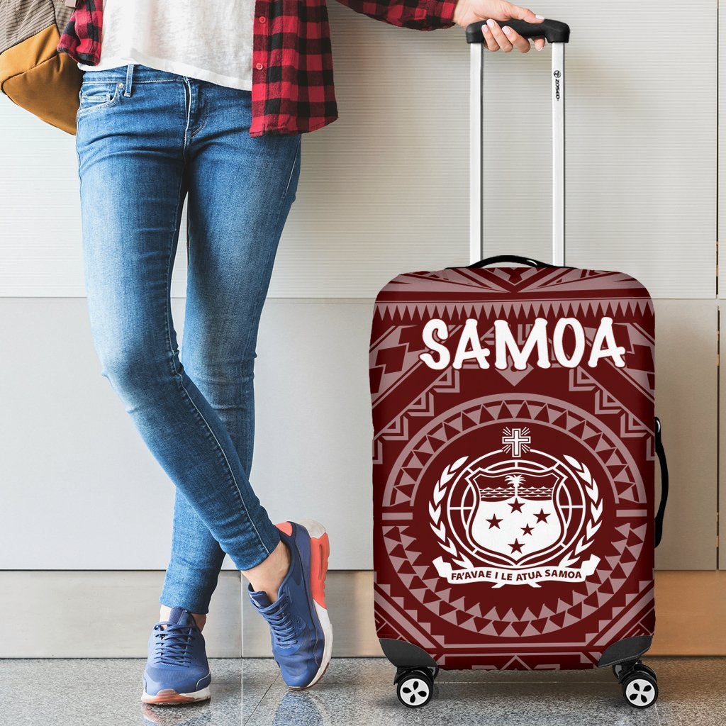 Samoa Luggage Covers - Samoa Seal In Polynesian Tattoo Style (Red) Red - Polynesian Pride