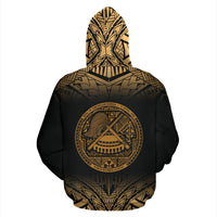 American Samoa All Over Custom Hoodie Polynesian Gold Fog - Polynesian Pride