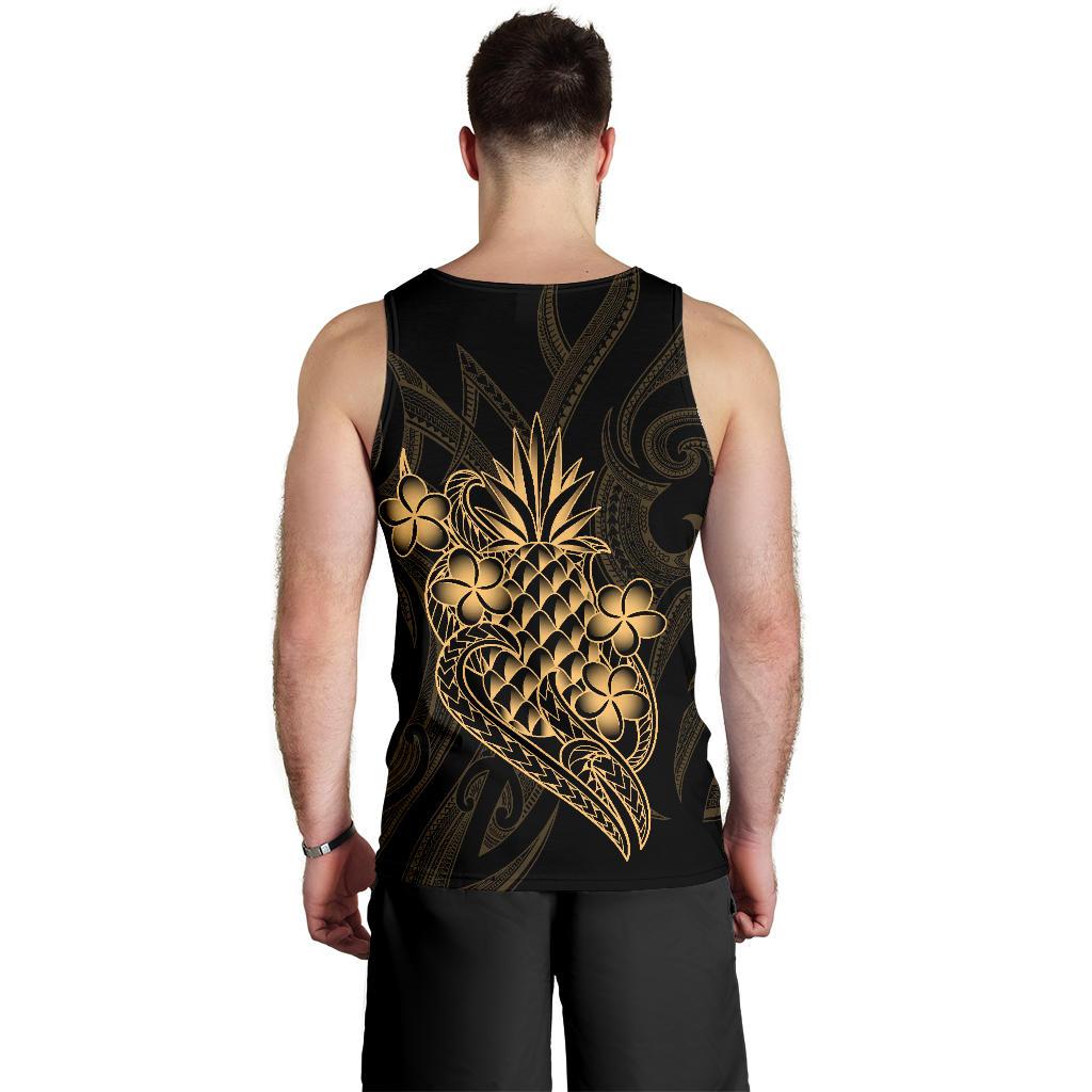 Polynesian Men's Tank Top - Gold Pineapple - Polynesian Pride