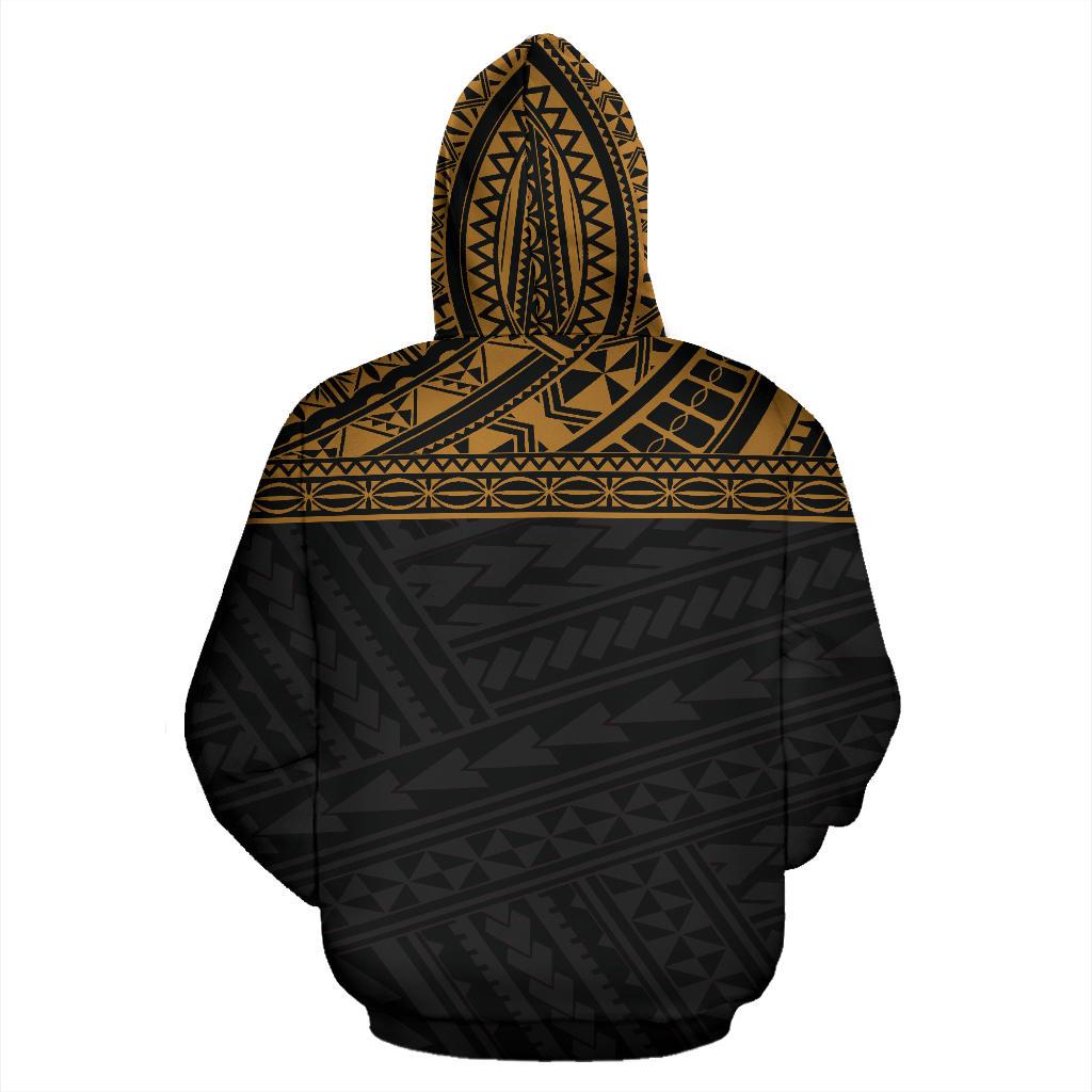 Poly All Over Custom Zip up Hoodie Polynesian Gold Version - Polynesian Pride