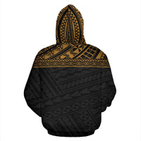 Poly All Over Custom Zip up Hoodie Polynesian Gold Version - Polynesian Pride