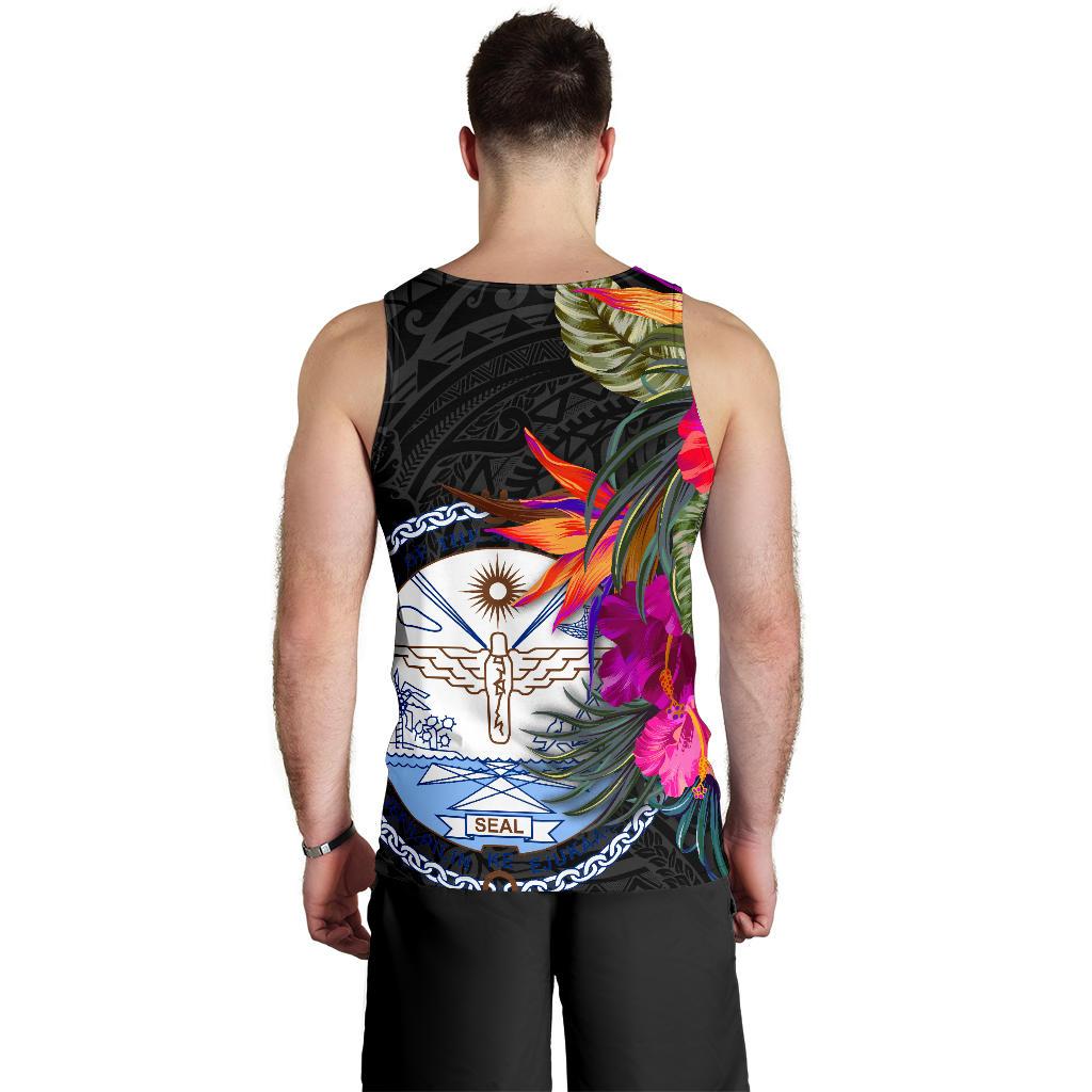 Marshall Islands Men's Tank Top - Hibiscus Polynesian Pattern - Polynesian Pride