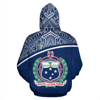 Samoa All Over Zip up Hoodie Polynesia Curve Style - Polynesian Pride