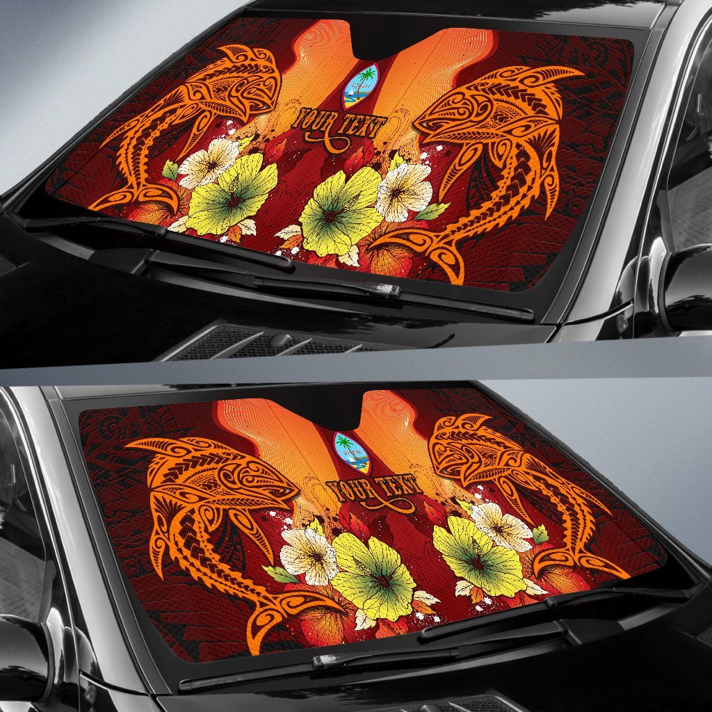 Guam Custom Personalised Auto Sun Shades - Tribal Tuna Fish - Polynesian Pride