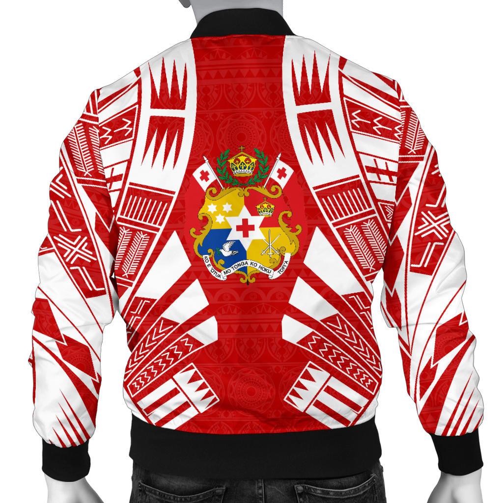 Tonga Men Bomber Jackets - Polynesian Tattoo Flag - Polynesian Pride