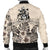 Norfolk Island Men's Bomber Jacket - The Beige Hibiscus - Polynesian Pride