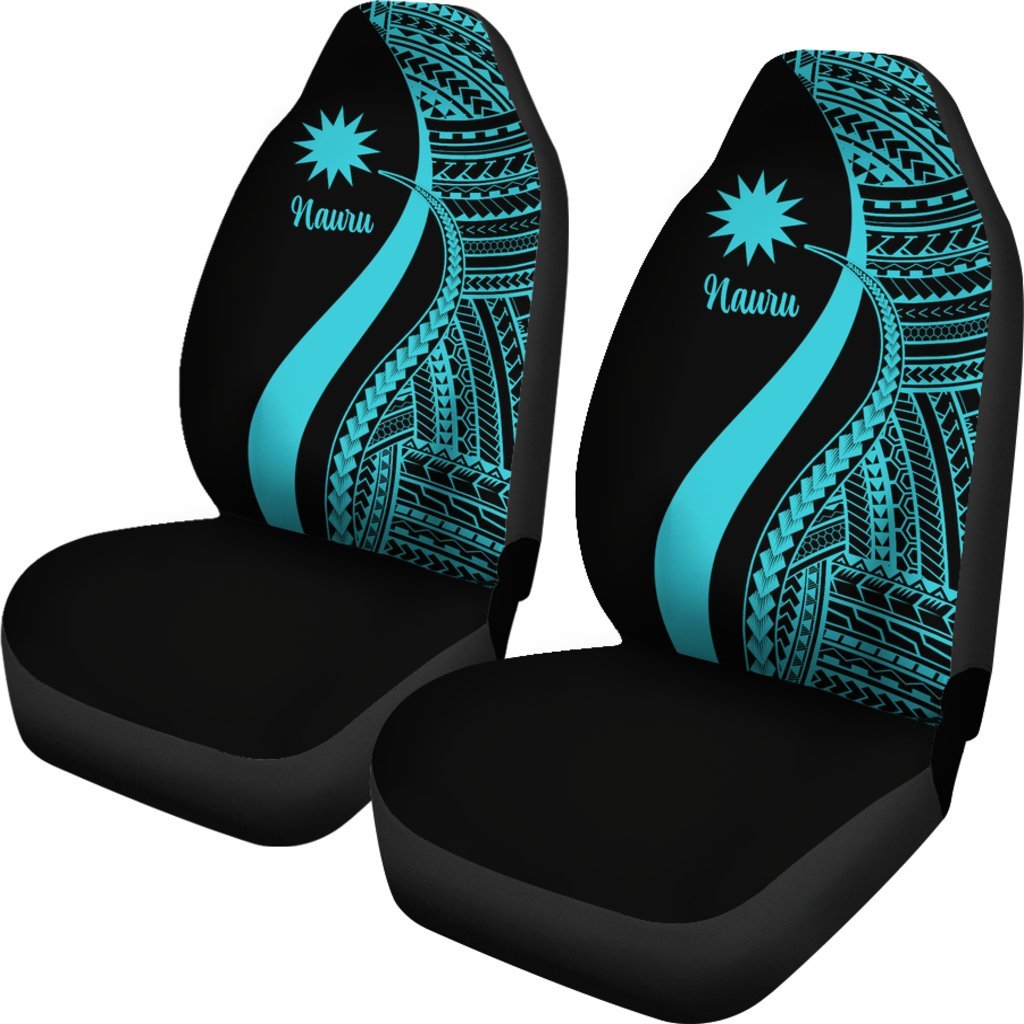 Nauru Car Seat Covers - Turquoise Polynesian Tentacle Tribal Pattern - Polynesian Pride