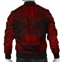 Samoa Polynesian Chief Men's Bomber Jacket - Red Version - Polynesian Pride