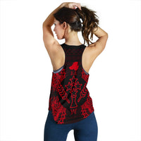 Kosrae Polynesian Women Tank Top Map Red - Polynesian Pride