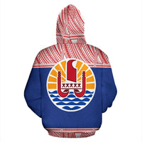 Tuamotu Polynesian All Over Zip up Hoodie Polynesian Hoodie Style - Polynesian Pride