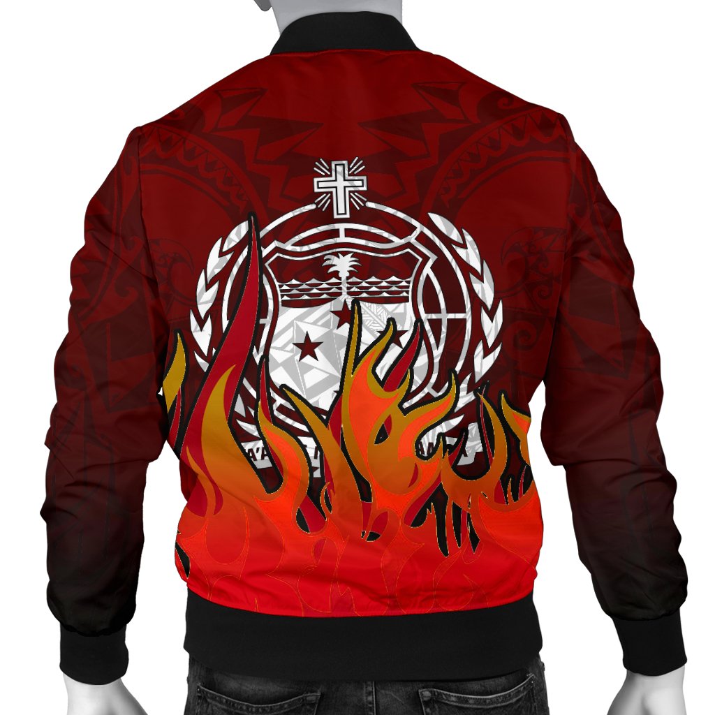 Samoa Men's Bomber Jacket - Manu Rugby Fire - Polynesian Pride