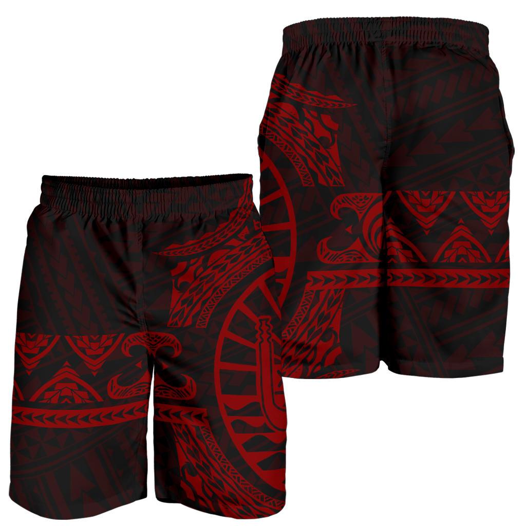 Tahiti Polynesian All Over Print Men's Short - Red Version - Polynesian Pride