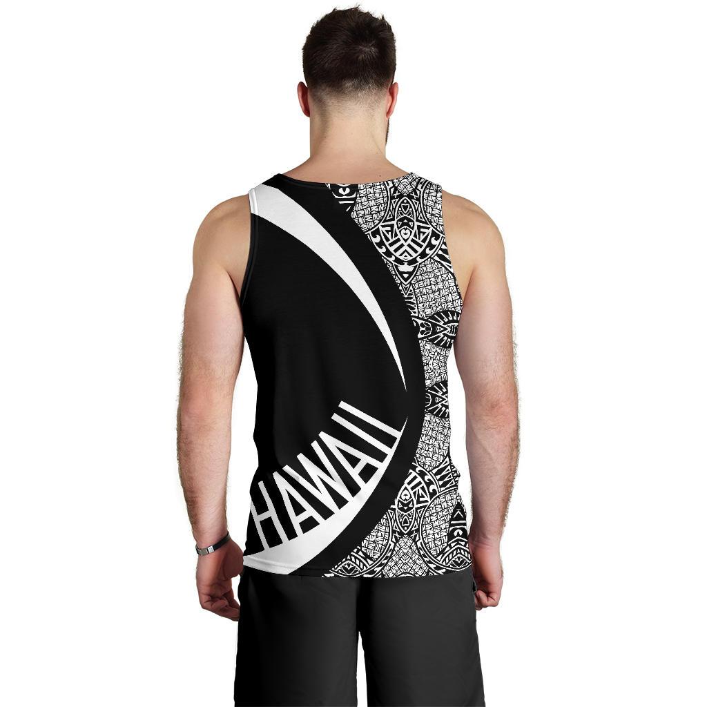 Hawaii Turtle Polynesian Men's Tank Top - Circle Style - White AH - Polynesian Pride