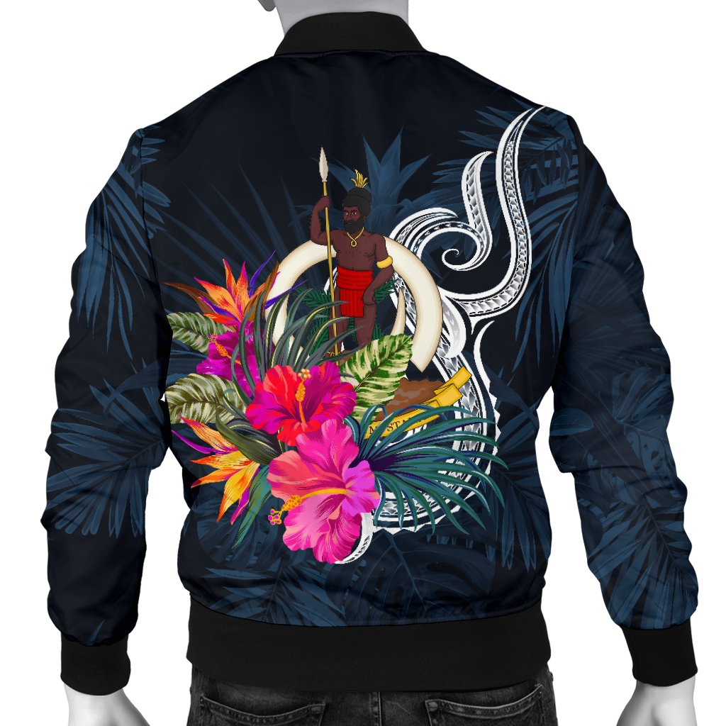 Vanuatu Polynesian Men's Bomber Jacket - Tropical Flower - Polynesian Pride