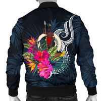 Vanuatu Polynesian Men's Bomber Jacket - Tropical Flower - Polynesian Pride