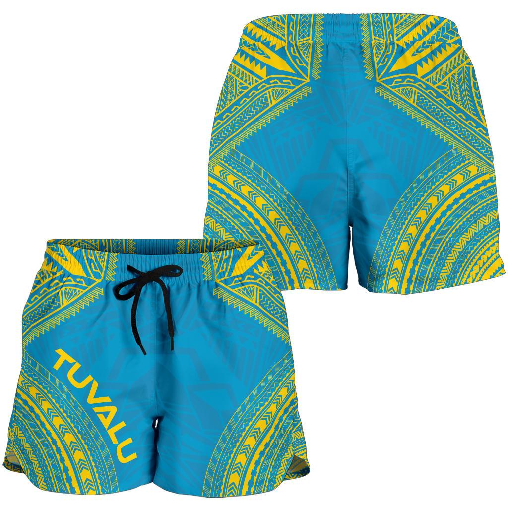 Tuvalu Women's Shorts - Polynesian Chief Flag Version - Polynesian Pride