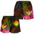 Marshall Islands Polynesian Women's Shorts - Hibiscus and Banana Leaves - Polynesian Pride