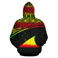 Tokelau Polynesian All Over Zip up Hoodie Reggae Curve - Polynesian Pride
