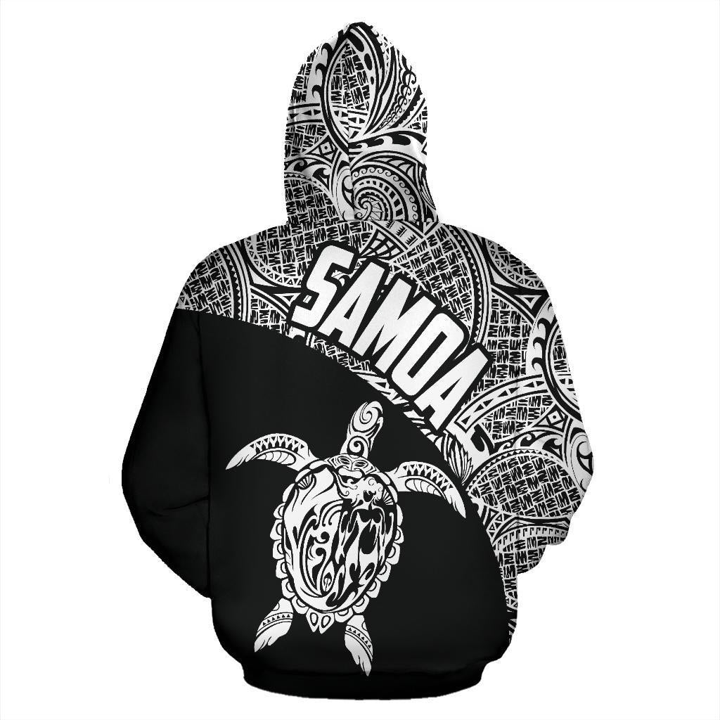 Samoa Zip up Hoodie Samoa Turtle Mermaid Polynesian Tattoo White - Polynesian Pride