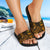 Guam Slide Sandals - Turtle Hibiscus Pattern Gold - Polynesian Pride