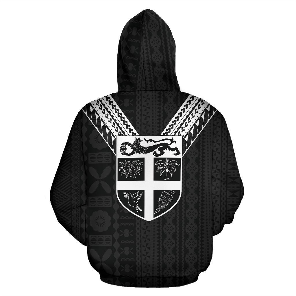Fiji All Over Zip up Hoodie White Sailor Style - Polynesian Pride