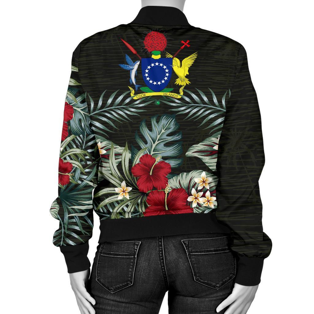 Cook Islands Hibiscus Women's Bomber Jacket - Polynesian Pride