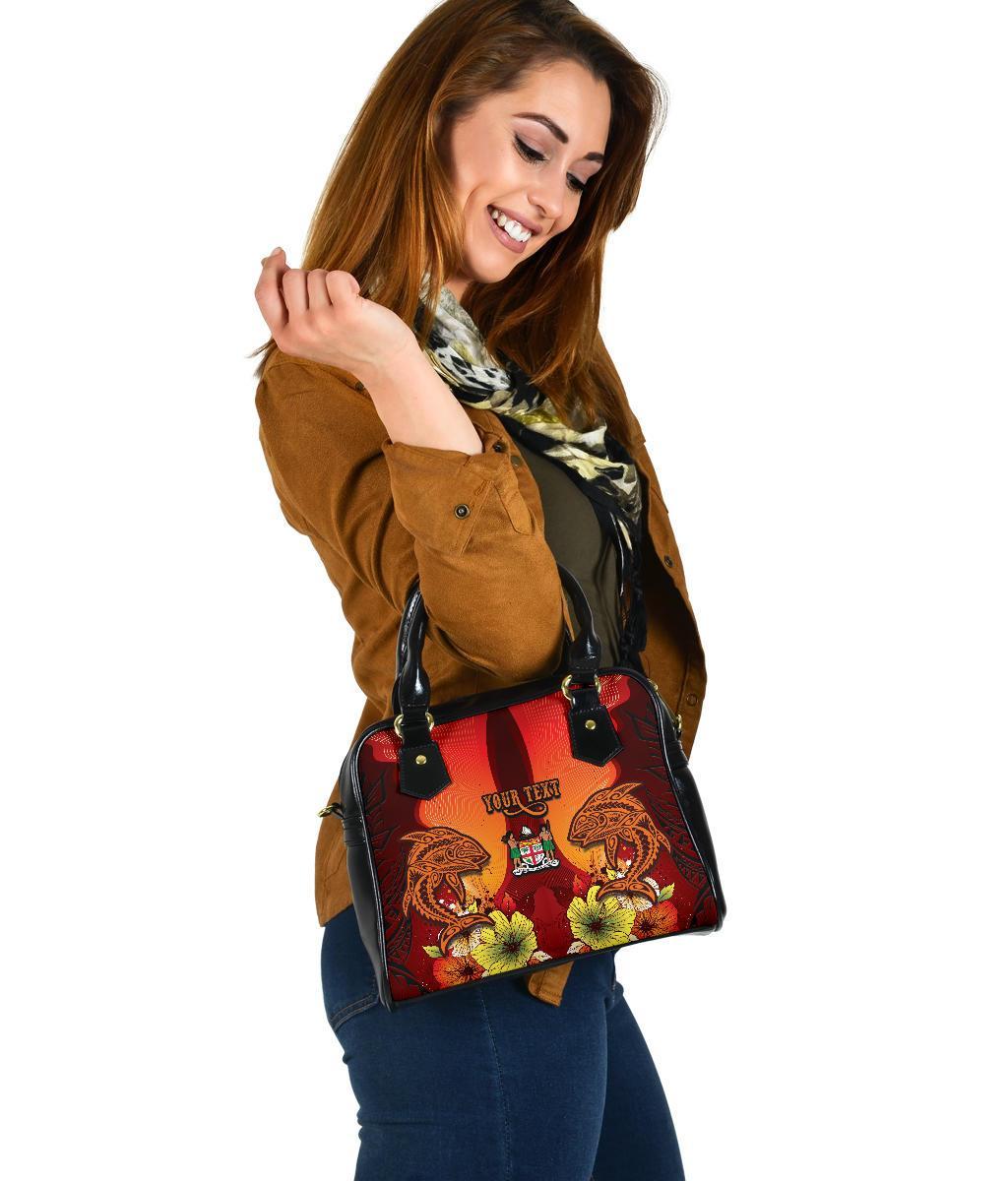 Fiji Custom Personalised Shoulder Handbag - Tribal Tuna Fish - Polynesian Pride