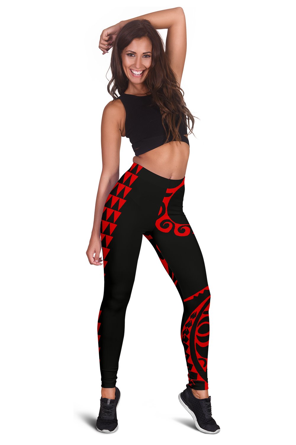 Red Polynesian Tribal Women's Leggings - Polynesian Pride