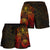 American Samoa Polynesian Shorts (Women) - Red Turtle Manta Ray - Polynesian Pride