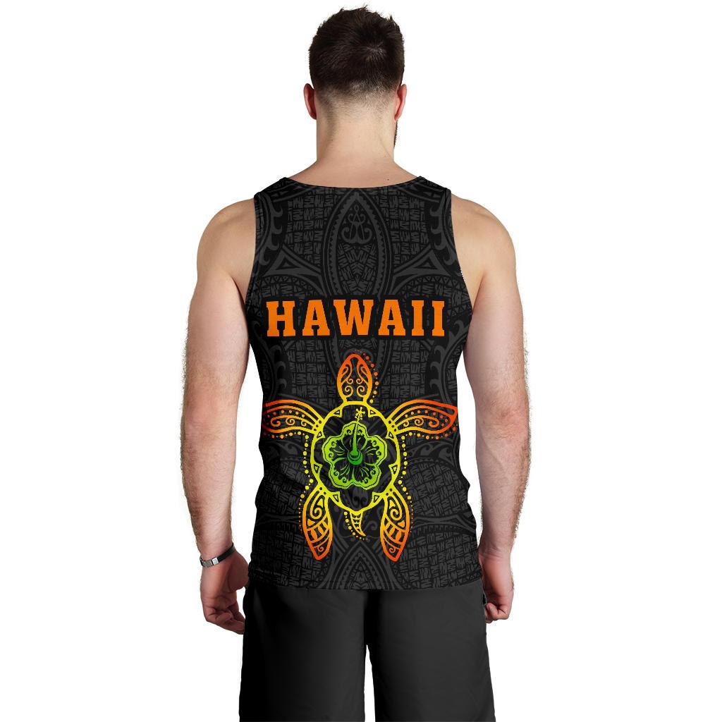 Hula Girl And Turtle Hibiscus Men's Tank Top - Polynesian Pride