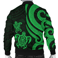 Marshall Islands Men's Bomber Jacket - Tentacle Turtle Green - Polynesian Pride