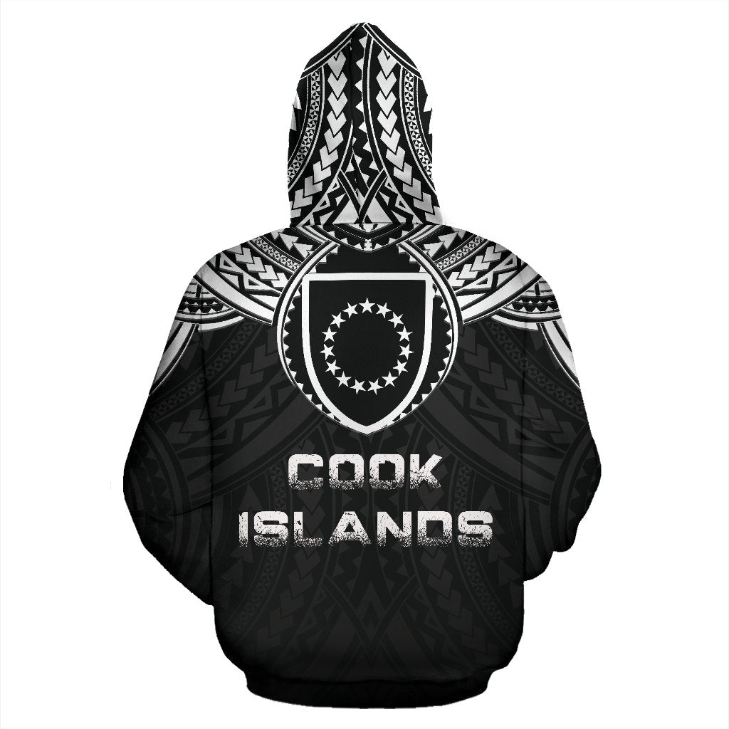 Cook Island Zip up Hoodie Cook Islands Coat of Arms Polynesian Tattoo A5 - Polynesian Pride