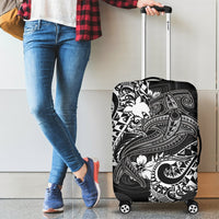 Papua New Guinea Luggage Covers - White Shark Polynesian Tattoo White - Polynesian Pride