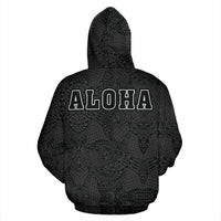 Honu Polynesian Gray Hawaii Turtle Hoodie (Zip) - Polynesian Pride