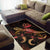 Vanuatu Polynesian Area Rugs - Turtle With Blooming Hibiscus Gold - Polynesian Pride