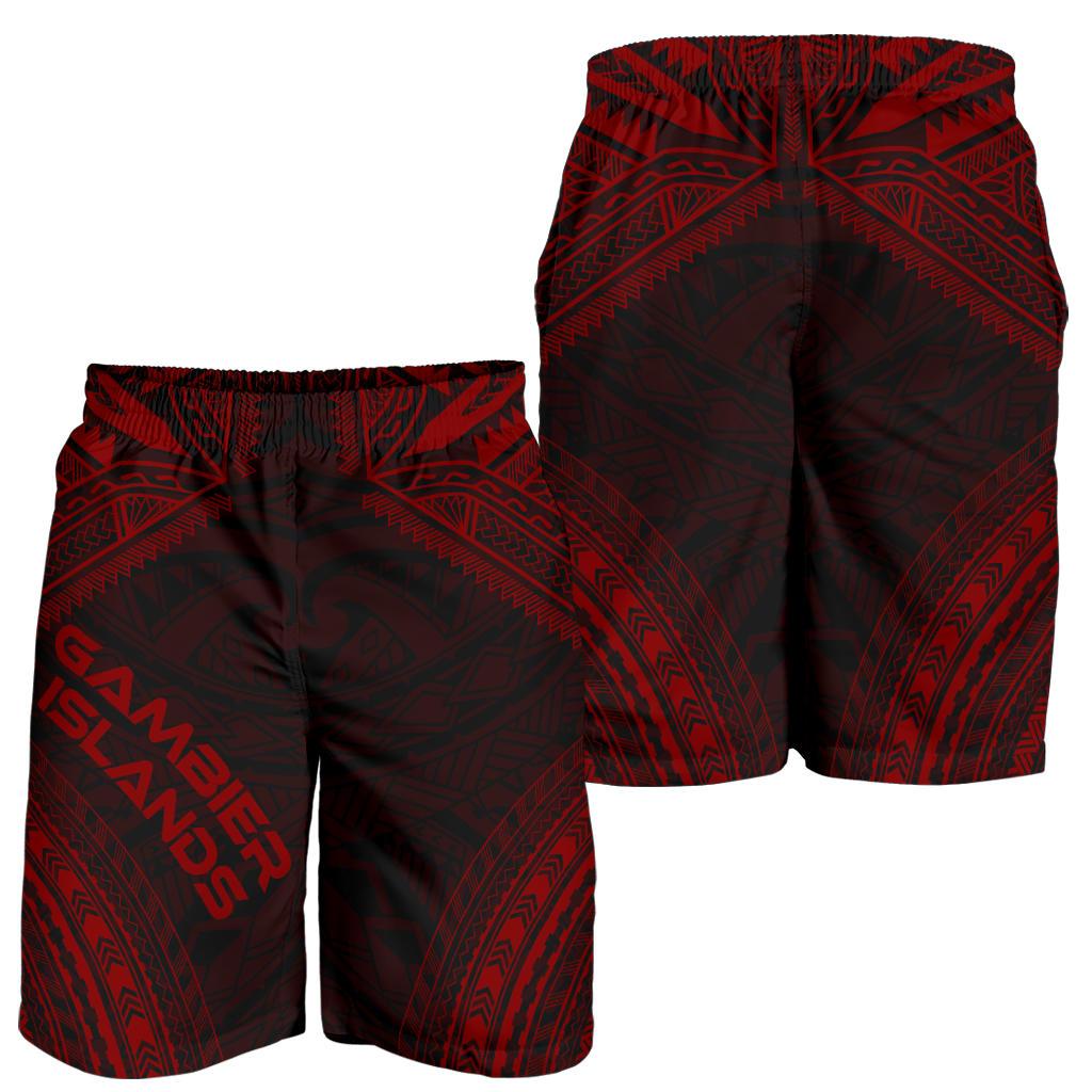 Gambier Islands Men's Shorts - Polynesian Chief Red Version - Polynesian Pride