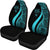 Fiji Car Seat Covers - Turquoise Polynesian Tentacle Tribal Pattern Crest - Polynesian Pride