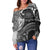 Samoa Women's Off Shoulder Sweater - Samoa Seal Wave Style (Black) - Polynesian Pride