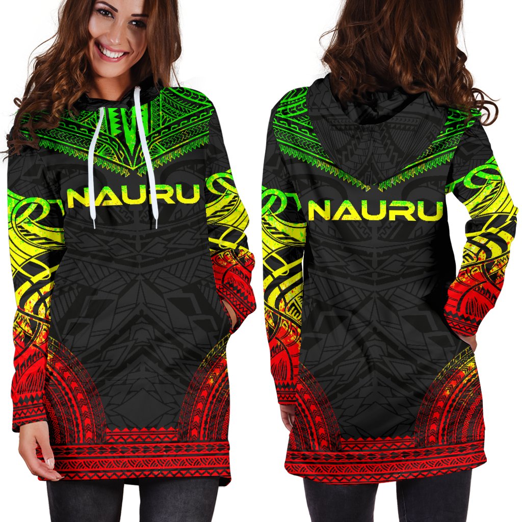 Nauru Women's Hoodie Dress - Polynesian Reggae Chief - Polynesian Pride