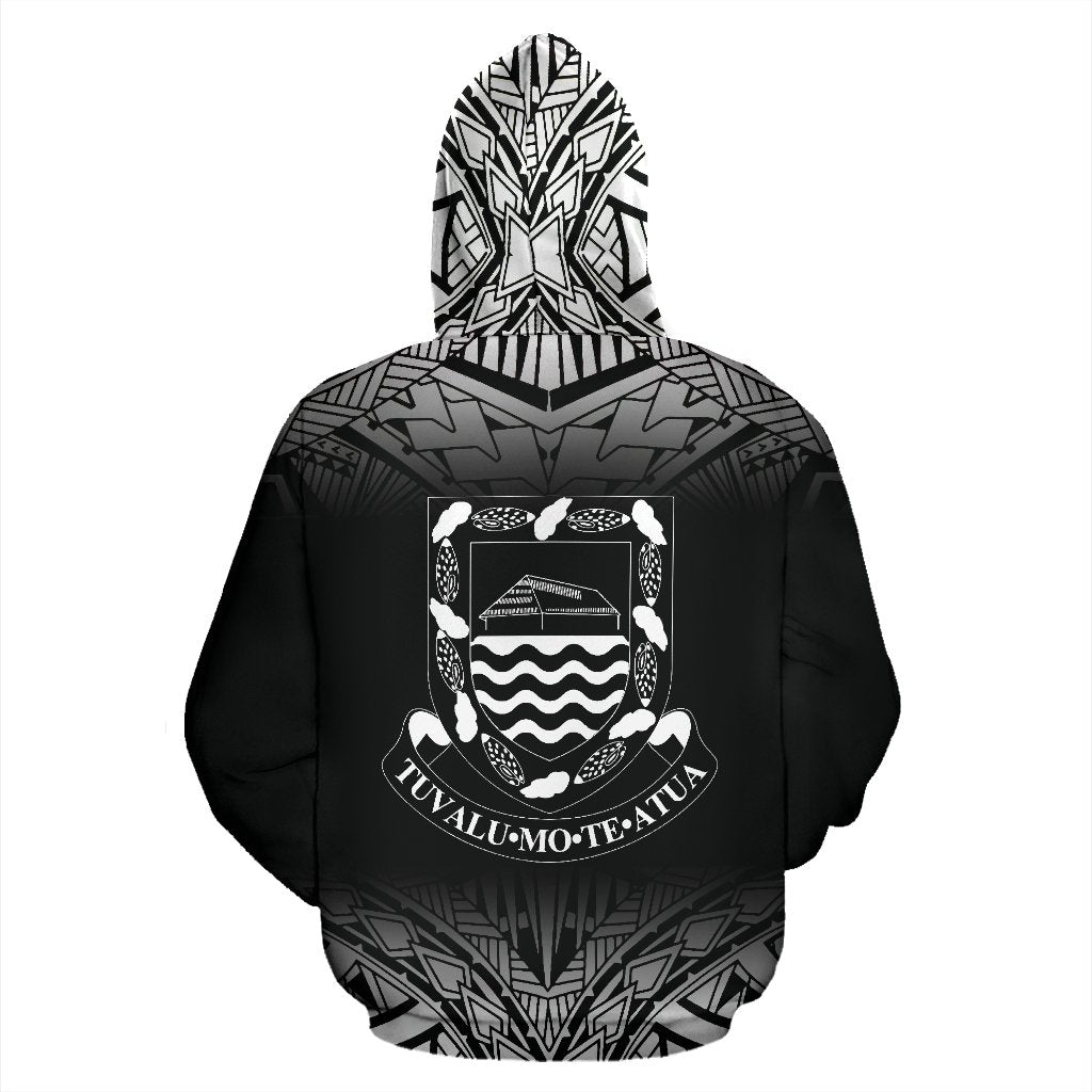 Tuvalu All Over Hoodie Fog Black Style - Polynesian Pride