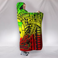 Samoa Hooded Blanket - Coat Of Arm Polynesian Patterns (Reggae) - Polynesian Pride