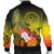 Chuuk Men's Bomber Jacket - Humpback Whale with Tropical Flowers (Yellow) - Polynesian Pride