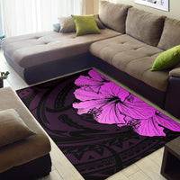 Royal Hibiscus Polynesian Tribal Area Rug Pink AH - Polynesian Pride