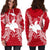 Papua New Guinea Polynesian Hoodie Dress Map Red White - Polynesian Pride