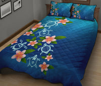 Turtle Polynesian Plumeria Quilt Bed Set - Polynesian Pride