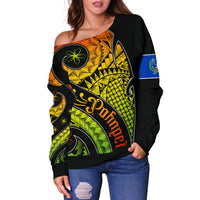 Pohnpei Women's Off Shoulder Sweater - Polynesian Decorative Patterns - Polynesian Pride