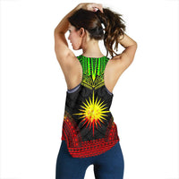 Marshall Islands Women's Racerback Tank - Polynesian Chief Reggae Version - Polynesian Pride